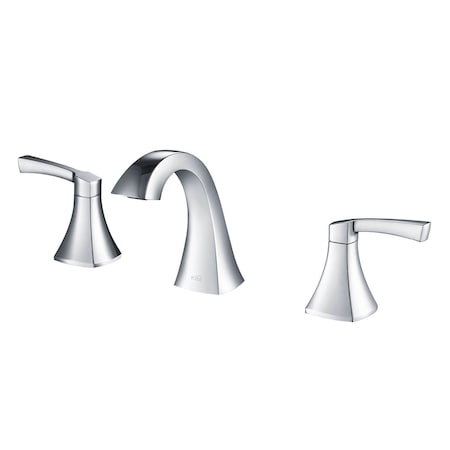 Kibi Pyramid II Bathroom Sink 8" Widespread Faucet with Drain Assembly KBF1022CH